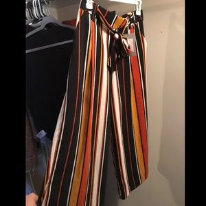 Zara TRF Collection Striped Trousers with Bow